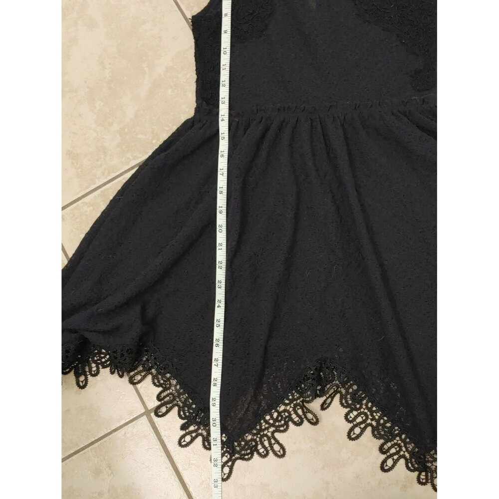 Free People Dress Women's XS Whimsigoth Black Lace Sleeveless A Line Mini - Picture 5 of 5